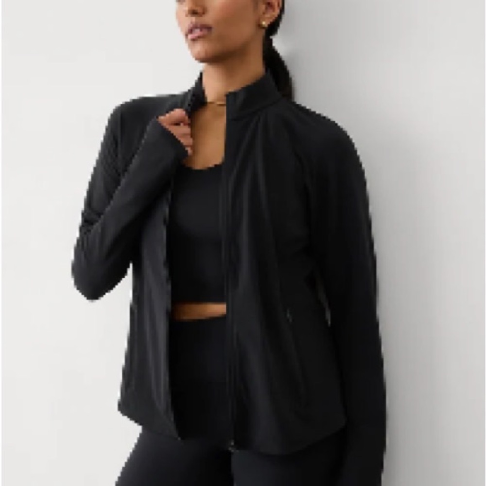 Athleta Black Salutation Activewear Jacket (size 1X/plus size)